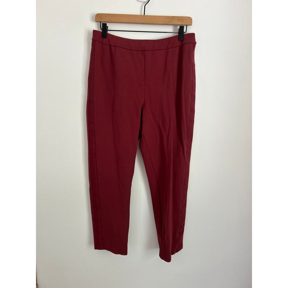Joan Rivers Burgundy Slim Ankle Pants Women’s Size M Casual Stretch Comfort - Picture 3 of 6